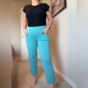 Belle by Kim Gravel Turquoise Cropped Pants